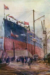 Croiseur de bataille Nouvelle-Zélande sur les stocks, 1912